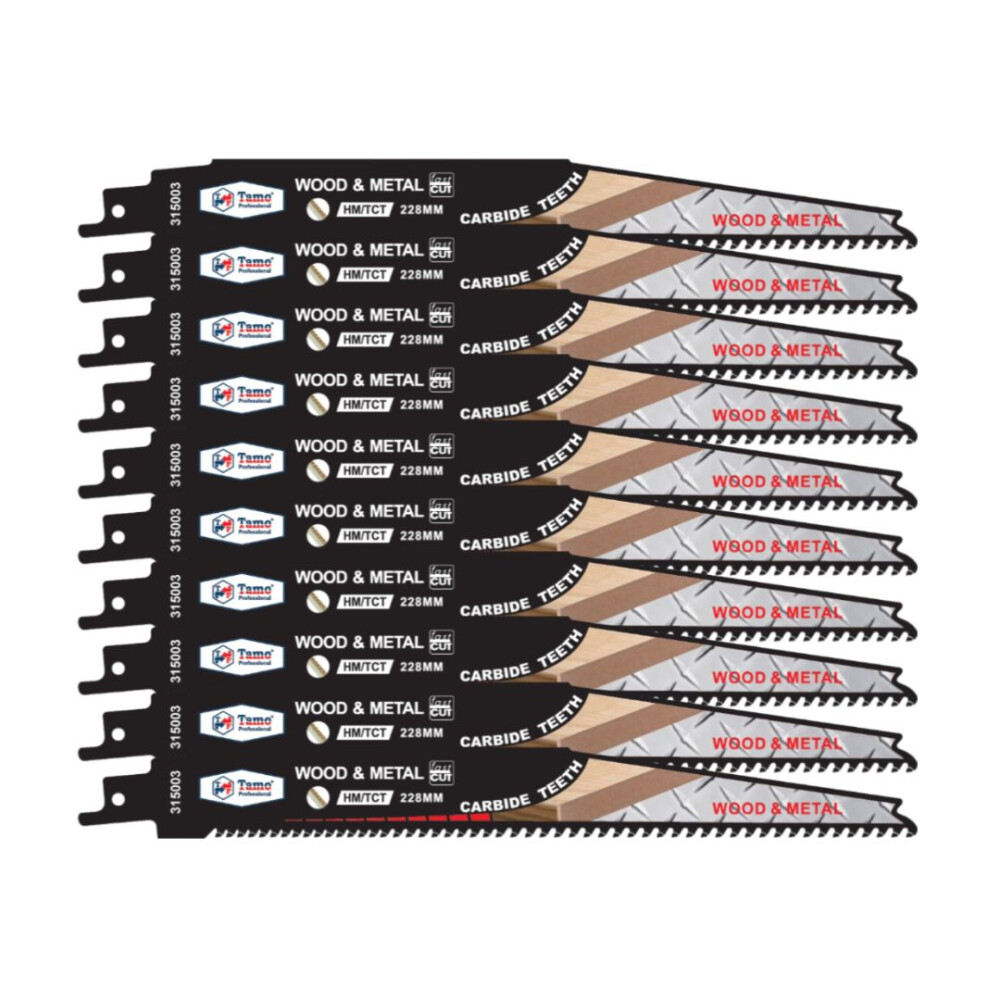 TAMO RECIPROCATING SAW BLADE CARBIDE DEMOLITION 228MM 10PCS