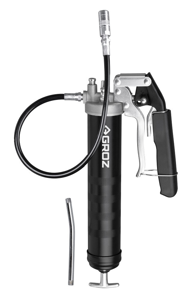 GROZ G77 DUAL GREASE GUN WITH MOVABLE HANDLE