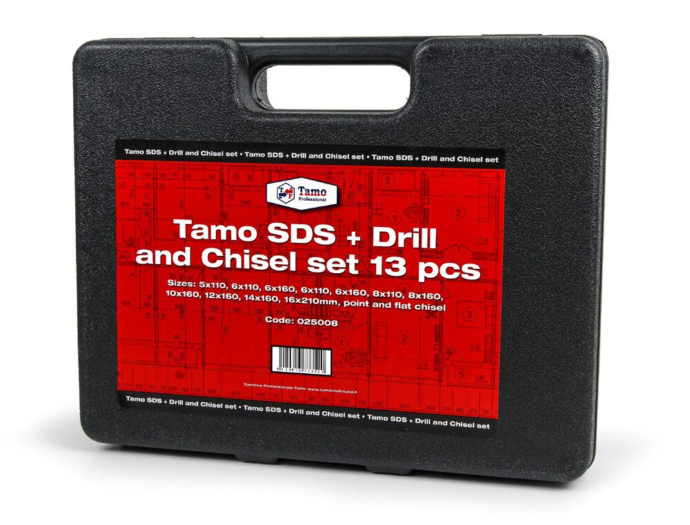 TAMO SDS+ DRILL AND CHISEL SET 13 pcs TAMO SDS+ DRILL AND CHISEL SET 13 pcs