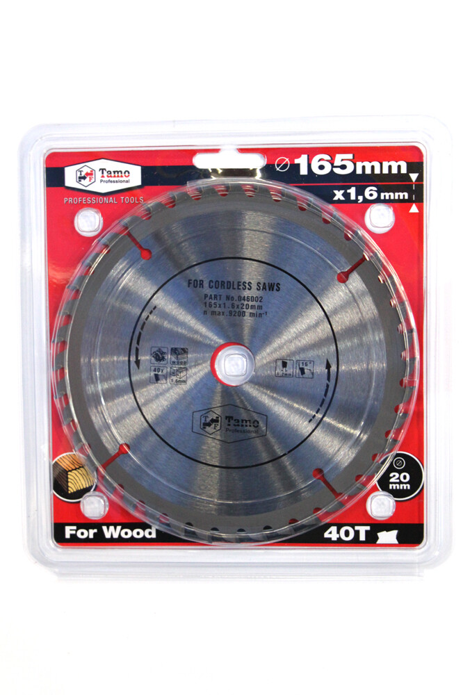 TAMO BATTERY CIRCULAR SAW BLADE FOR WOOD 165/1,6/20 MM 40T