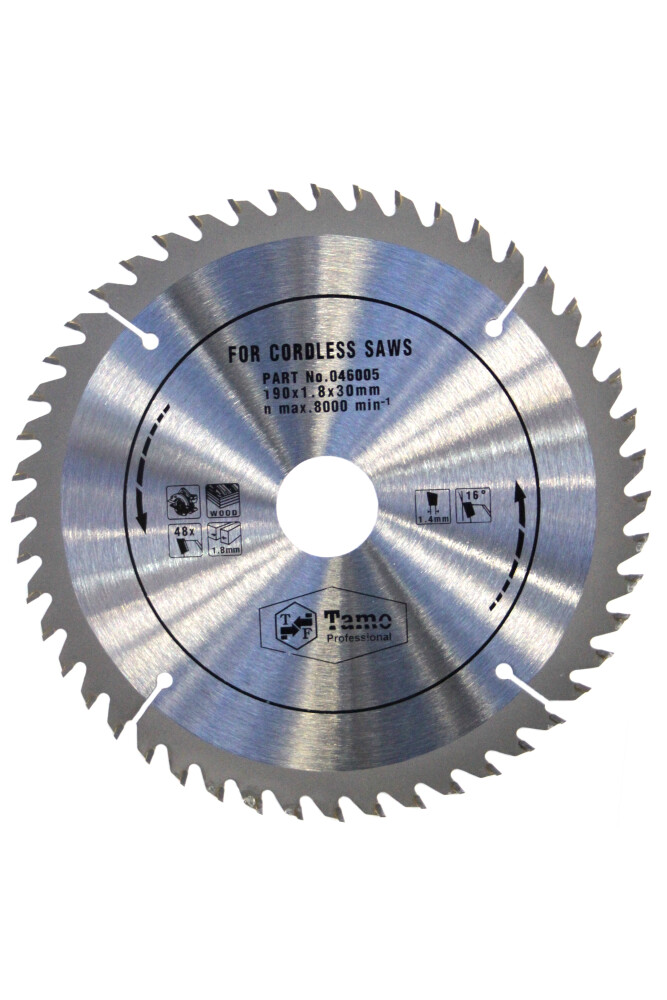 Afbeelding voor TAMO BATTERY CIRCULAR SAW BLADE FOR WOOD