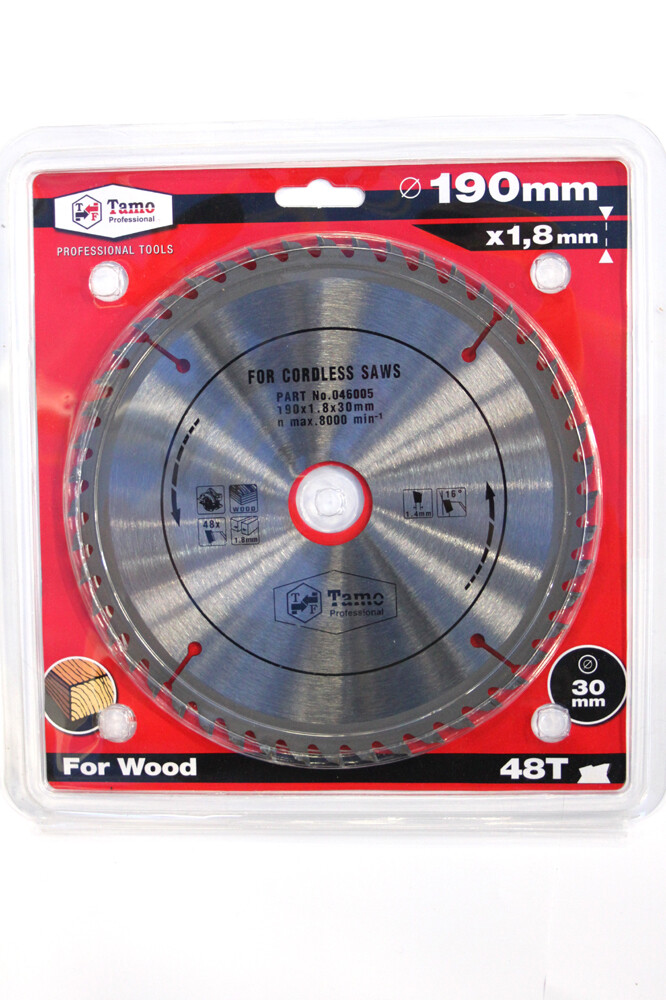 TAMO BATTERY CIRCULAR SAW BLADE FOR WOOD 190/1,8/30 MM 48T