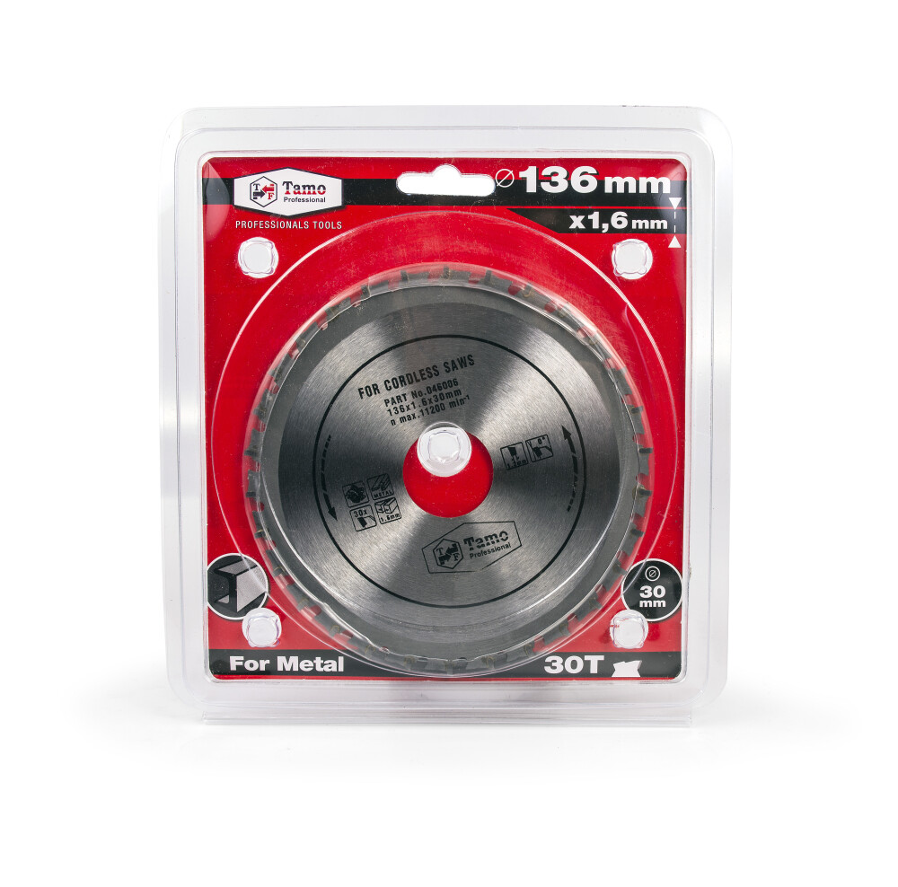 TAMO BATTERY CIRCULAR SAW BLADE FOR METAL 136/1,6/30 MM 30T