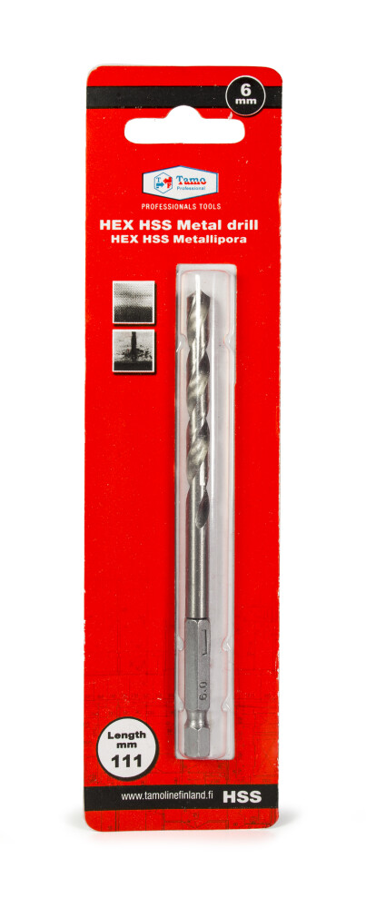 TAMO METAL DRILL BIT HEX HSS 6 MM