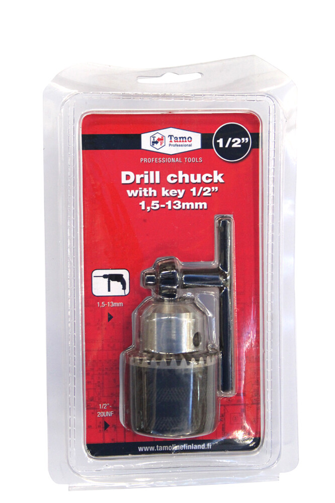 DRILL CHUCK WITH KEY 1/2", 0-13 MM