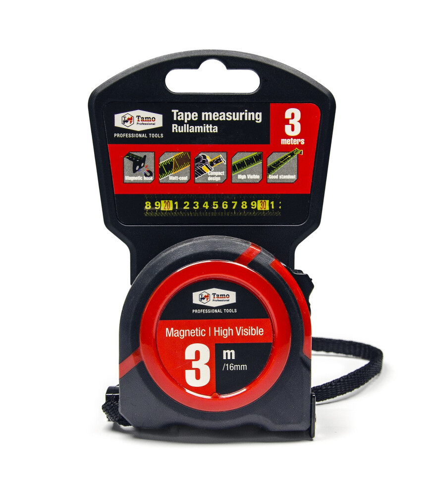 TAMO MEASURING TAPE HI VIS 3 M