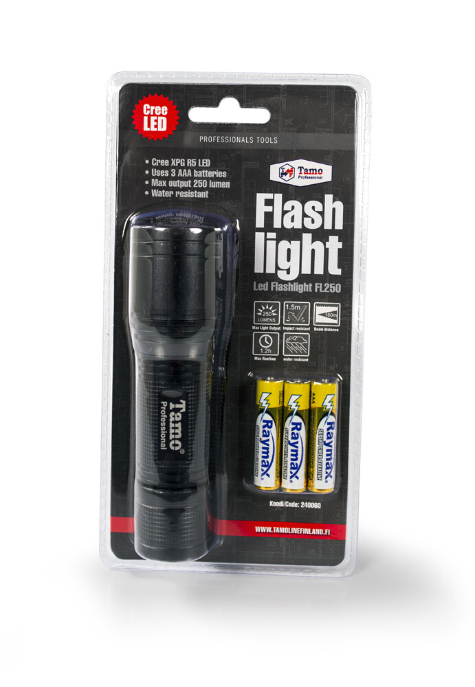 TAMO FLASHLIGHT 250LM 12CM