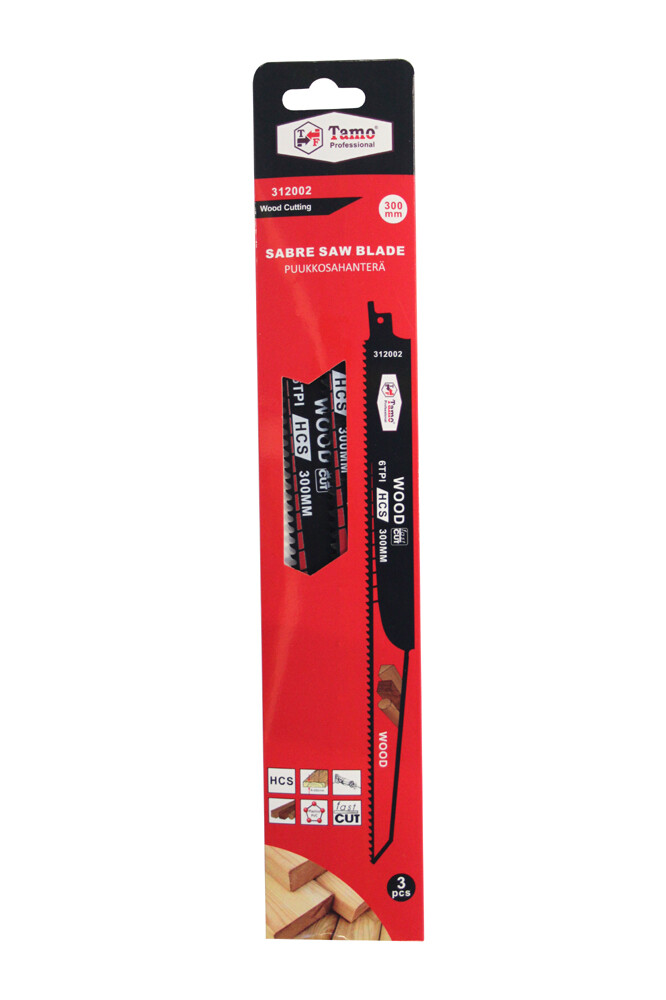 TAMO RECIPROCATING SAW BLADE WOOD HCS HCS 300MM/6T