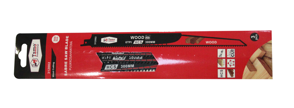 TAMO RECIPROCATING SAW BLADE WOOD HCS HCS 300MM/6T