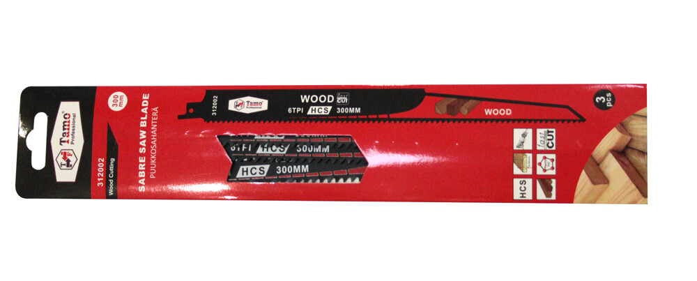 TAMO RECIPROCATING SAW BLADE WOOD HCS HCS 300MM/6T