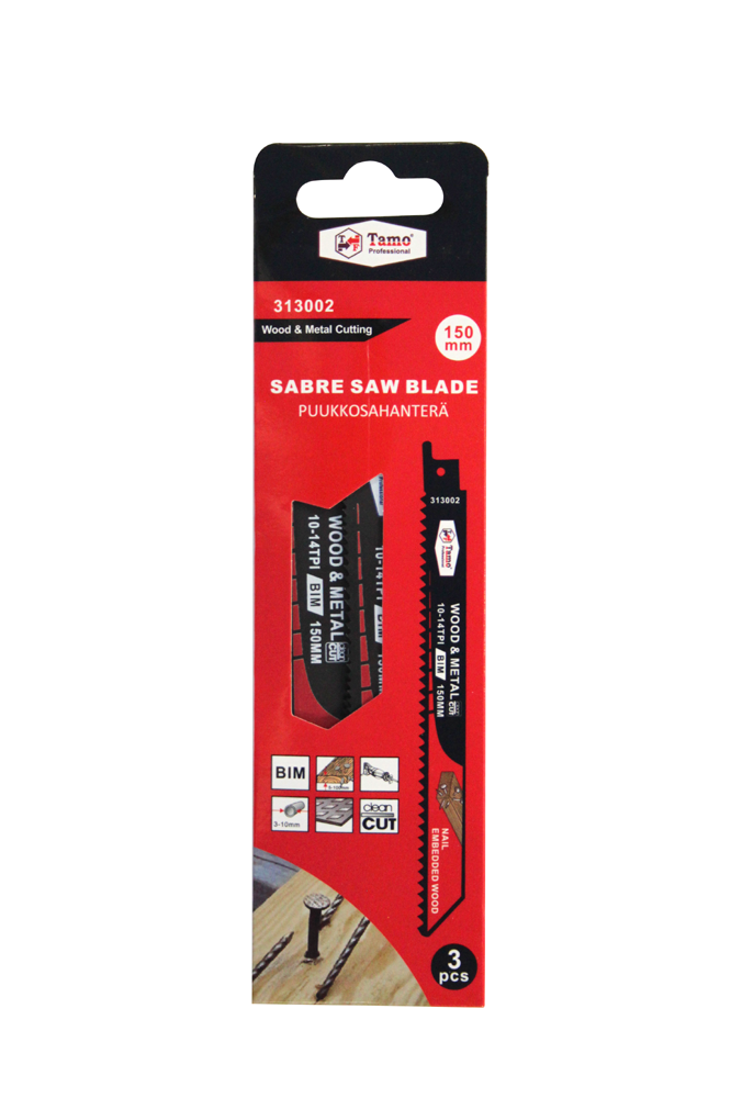 TAMO RECIPROCATING SAW BLADE WOOD AND METAL BIM 150 MM 10-14T