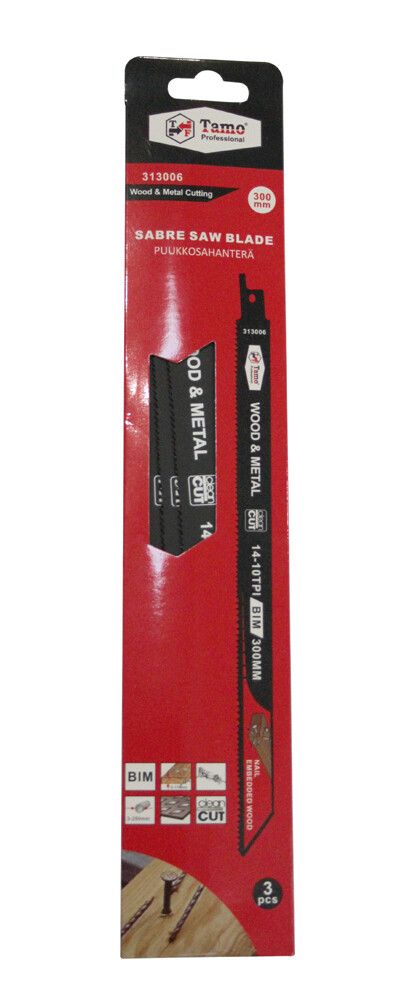 TAMO RECIPROCATING SAW BLADE WOOD AND METAL BIM 300 MM 10-14T