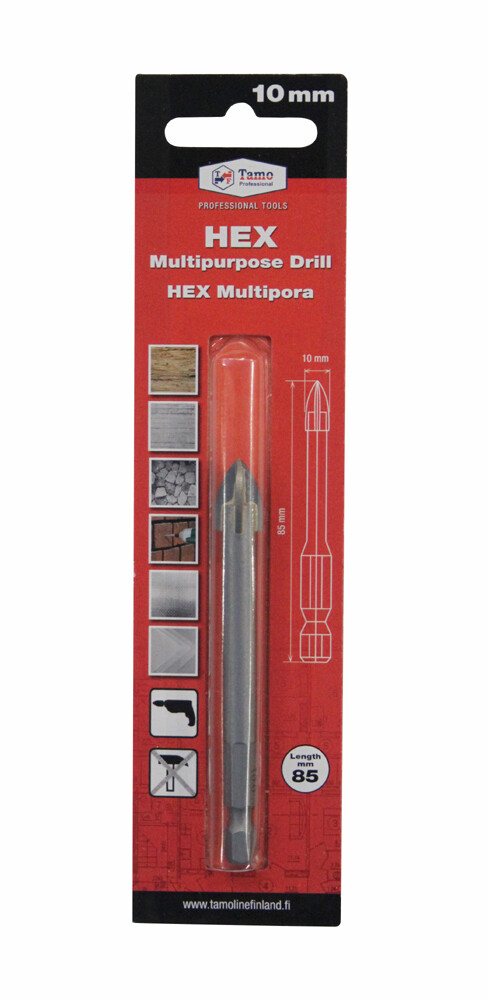 TAMO MULTI-PURPOSE DRILL BIT HEX 10 MM TAMO MULTI-PURPOSE DRILL BIT HEX 10 MM
