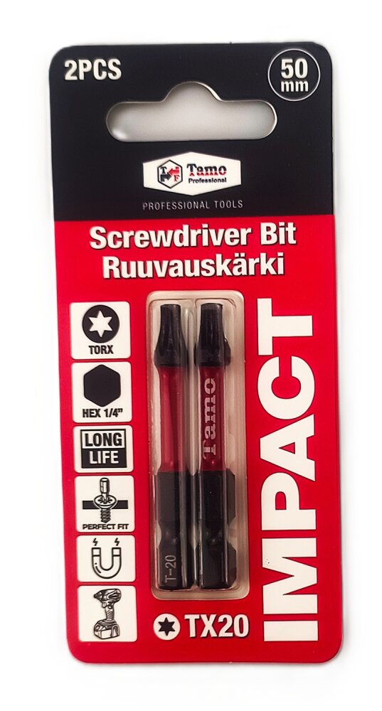 TAMO SCREWDRIVER BIT IMPACT TX20, 50MM, 2PCS