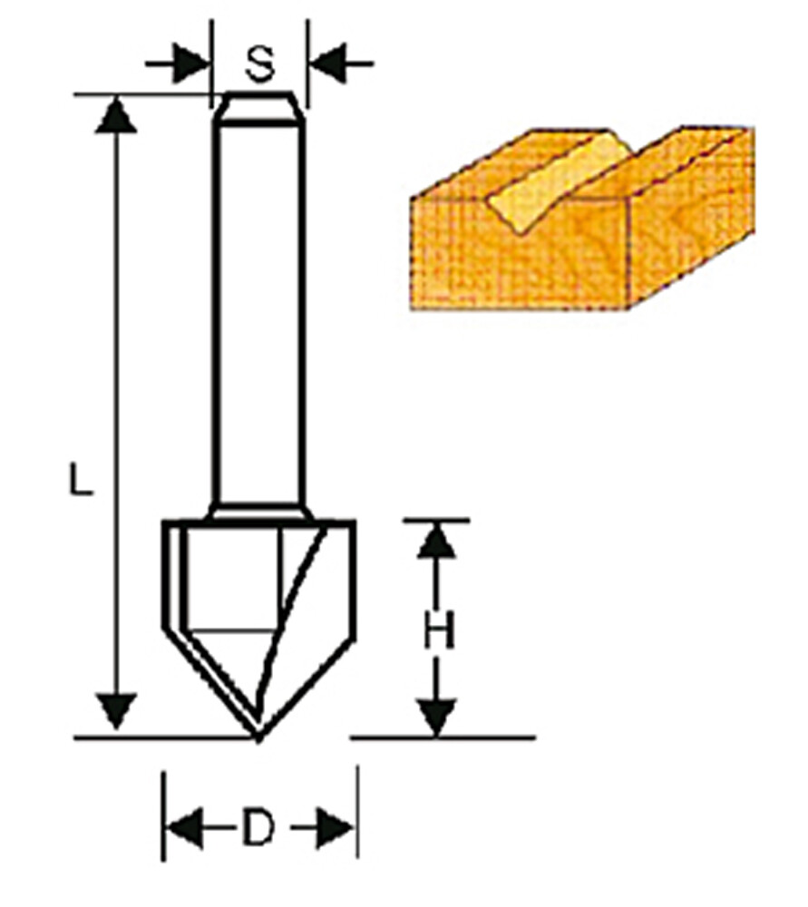 Afbeelding voor TAMO V-GROOVE ROUTER BIT